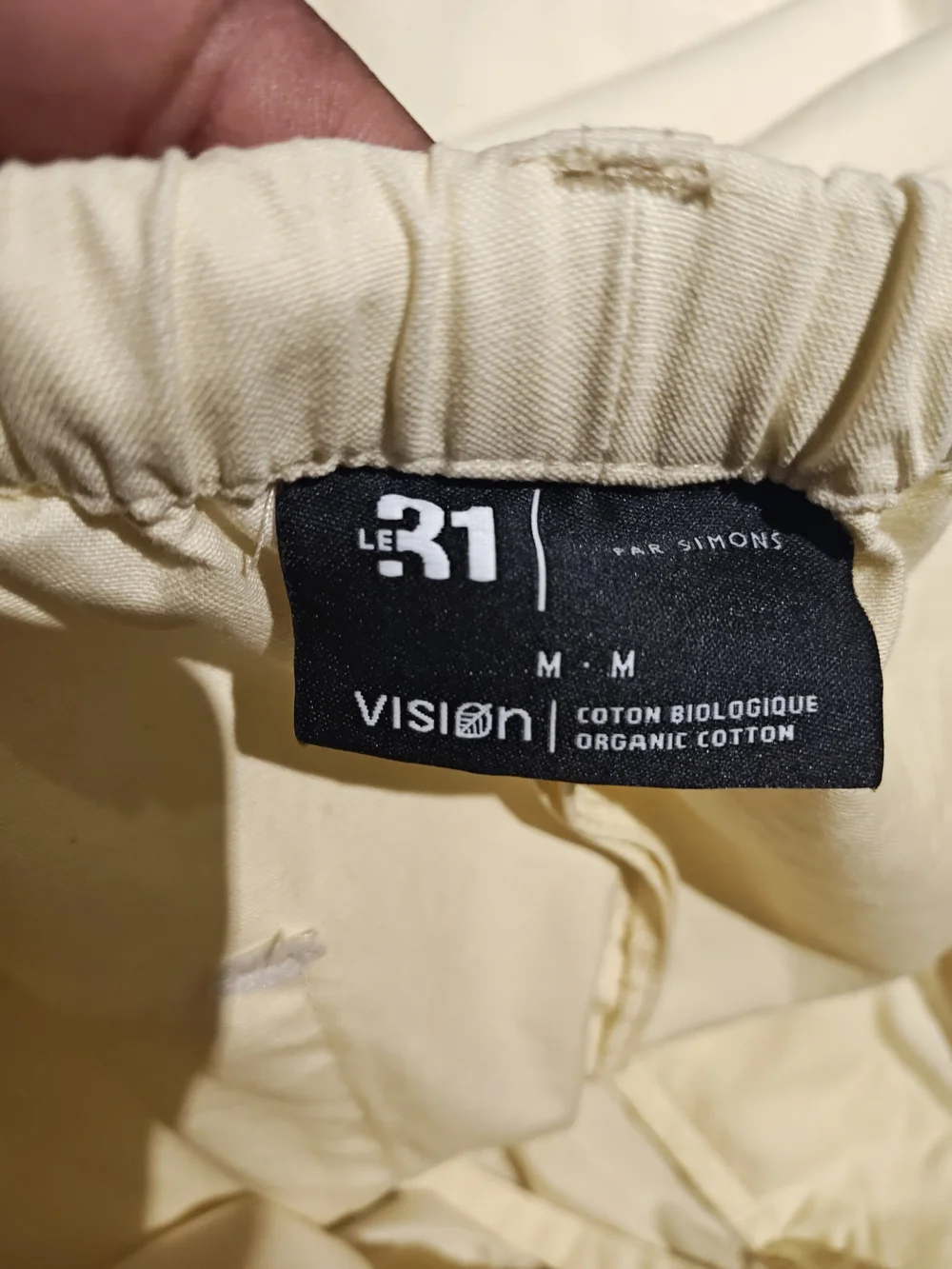 Men's Casual Drawstring Chinos in Cream M.